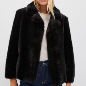 Tuckernuck Dark Brown Fur Cropped Carmella Coat
